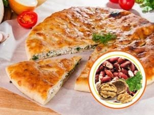 С фасолью, грецким орехом и кинзой